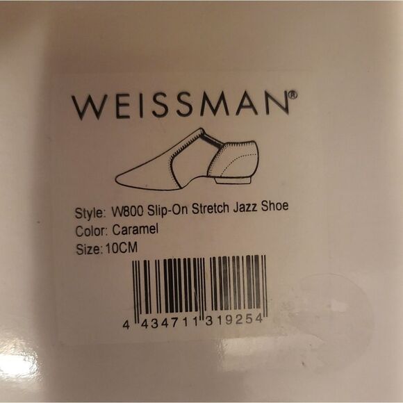 NIB Leather Classic Slip-On Jazz Shoe W800 Weissman Dancewear - Picture 6 of 7